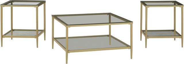 Signature Design by Ashley® Zerika 3-Piece Gold Occasional Table Set-0
