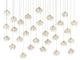Currey & Company Crystal Bud Painted Silver/Contemporary Silver Leaf 30-Light Multi-Drop Pendant-0