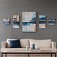Olliix by Madison Park Overseas 5 Piece Blue Printed Canvas with Gel Coat Set-3