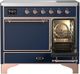 Ilve® Majestic III 40" Midnight Blue Pro Style Induction Range with Solid Door and Copper Trim-4