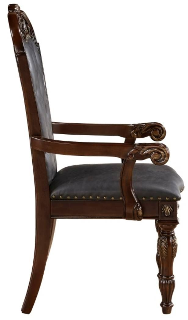 Homelegance® Adelina 2-Piece Brown-Cherry Arm Chair Set-3
