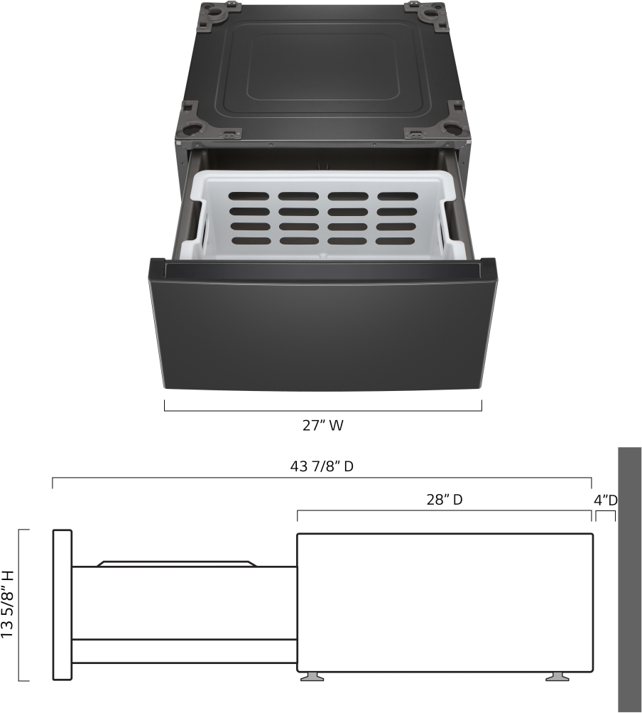 LG 27" Middle Black Laundry Pedestal - Thumbnail 5