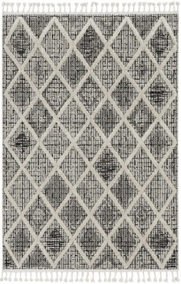 KAS Rugs Willow Charcoal Diamonds 5'x8' Area Rug-0