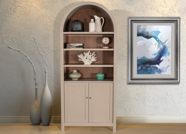 American Wholesale Furniture Arches Gray Display Cabinet-1