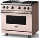 Viking® 5 Series 36" Blush Pro Style Gas (NG) Range with Polished Chrome Trim-2
