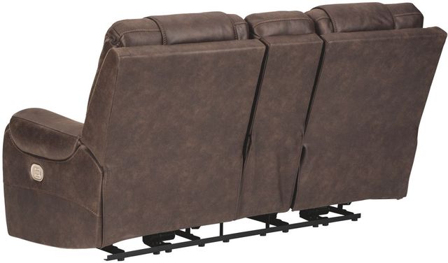 Signature Design by Ashley® Yacolt Walnut Power Recliner Loveseat with Adjustable Headrest-1