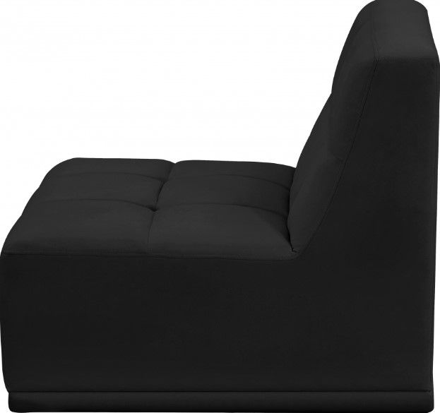 Meridian Furniture Relax Black Velvet Modular Armless Chair-2