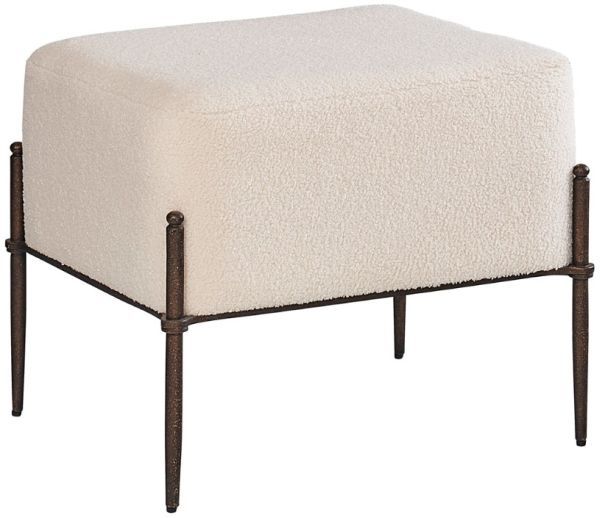 aspenhome® Caroline Beige/Soft Black Shearling Natural Stool-0