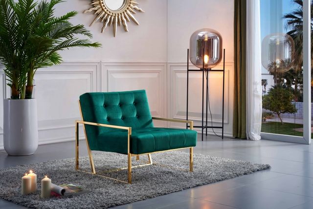 Meridian Furniture Pierre Green Velvet Chair-3
