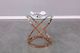 Brassex Inc. Glass Top Accent Table with Rose Gold Base-1