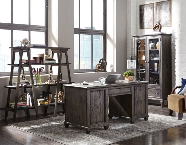 Magnussen Home® Sutton Place Weathered Charcoal Gray Bookshelf-1