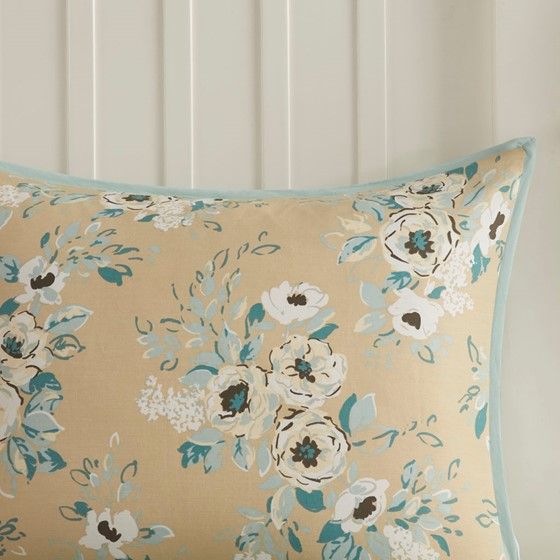 Olliix by Madison Park Willa 7 Piece Green California King Cotton Printed Comforter Set-4