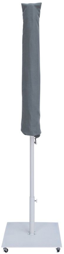Meridian Furniture Amalfi Black/Matte White Aluminum Outdoor Patio Umbrella and Rectangular Base-2