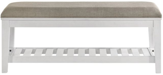 Intercon Andover Gray/White Upholstered Bench-2