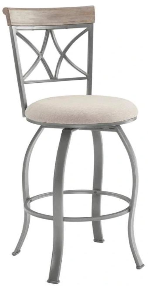 Powell® Hamilton Birch Silver/Pewter Gray Swivel Bar Stool-0
