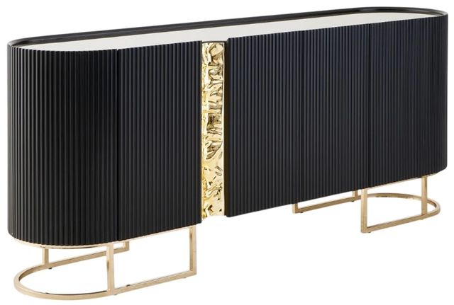 Michael Amini® Lisbon Silken Matte Black Console Table-0