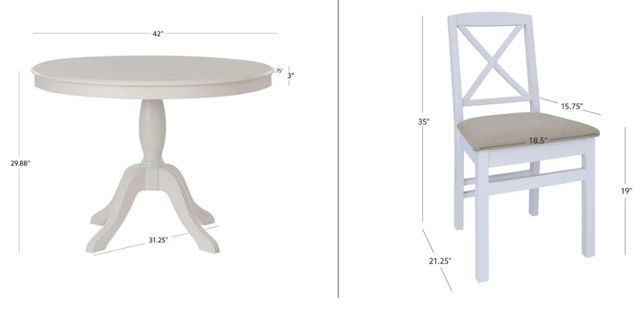 Linon Norah 5-Piece Beige/White Dining Set-2