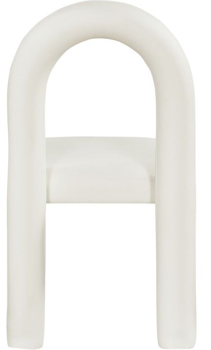 Meridian Furniture Amari Cream Leather Upholstered Dining Chair-3