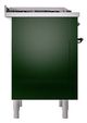 Ilve® Nostalgie II Noblesse 36'' Emerald Green Pro Style Dual Fuel Range with Burnished Trim-2