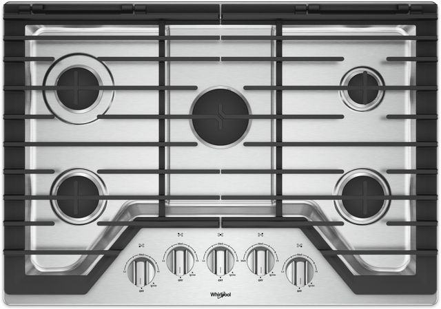 Whirlpool® 30" Stainless Steel Gas Cooktop-0