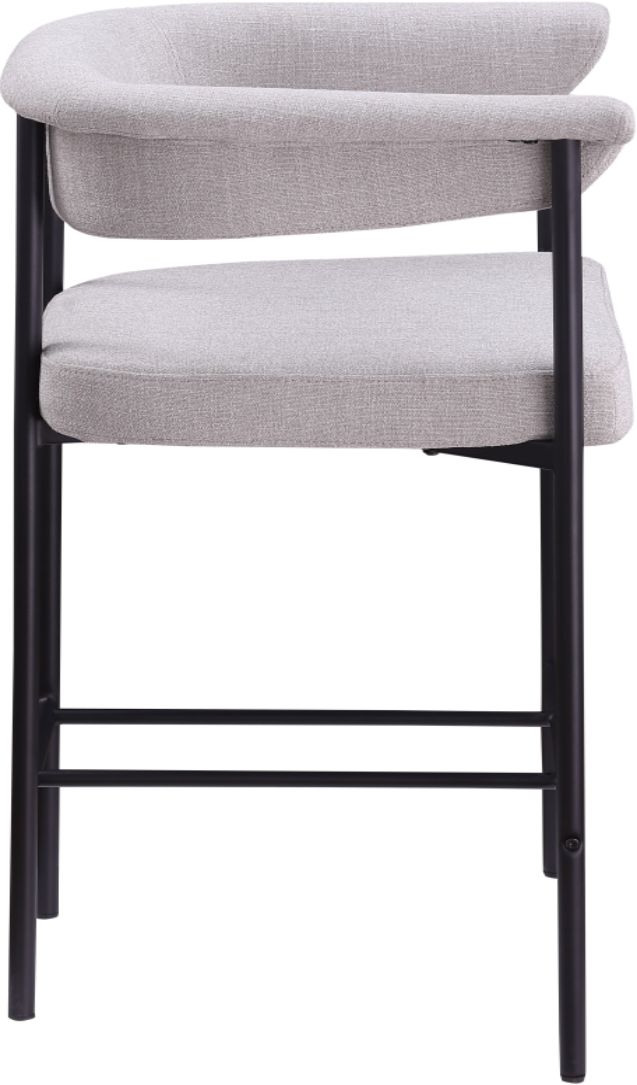 Meridian Furniture Malin Gray/Matte Black Counter Stool-2