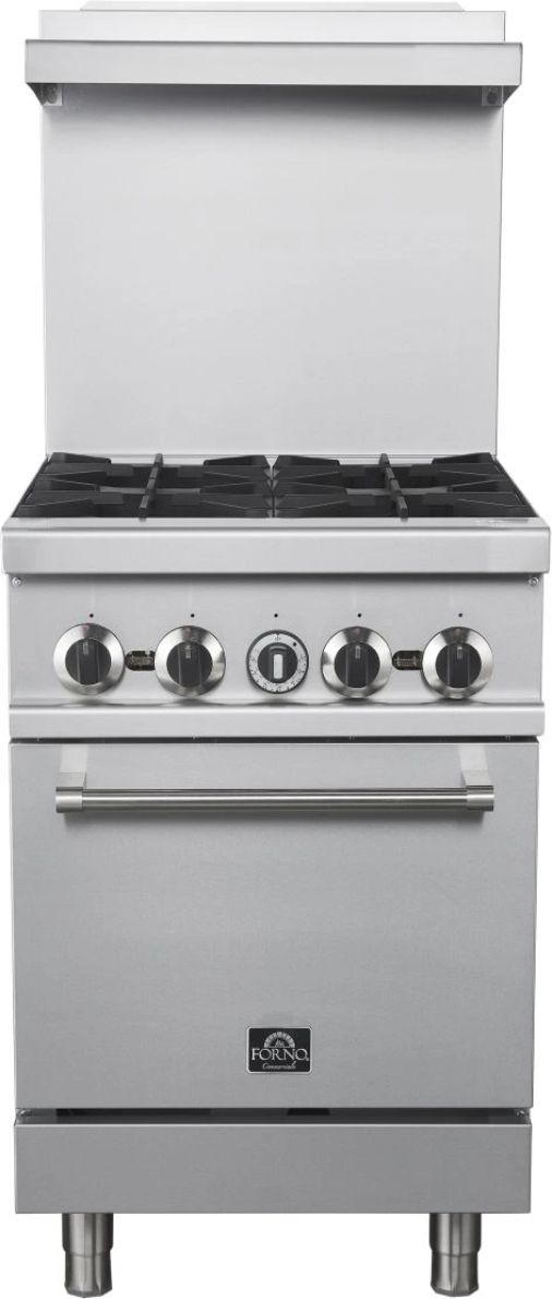 FORNO® 24" Stainless Steel Commercial Freestanding Gas Range -0