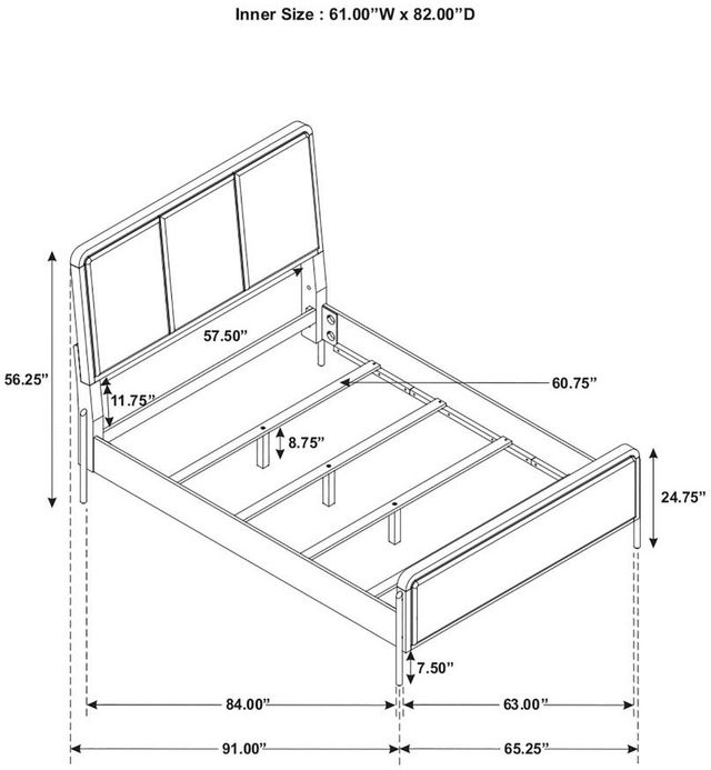 Coaster® Arini Black/Cream Queen Panel Bed -3