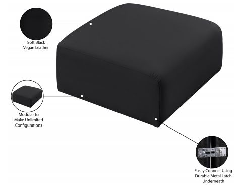 Meridian Furniture Arc Black Vegan Leather Ottoman-3