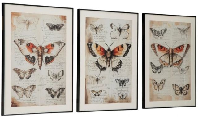 Signature Design by Ashley® Jossletts 3-Piece Black/Ivory/Orange Wall Art Set-1