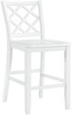 Elements International Kona White Lattice Back Dining Side Chair -0