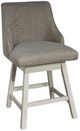 Signature Design by Ashley® Robbinsdale Antique White Upholstered Swivel Bar Stool-0