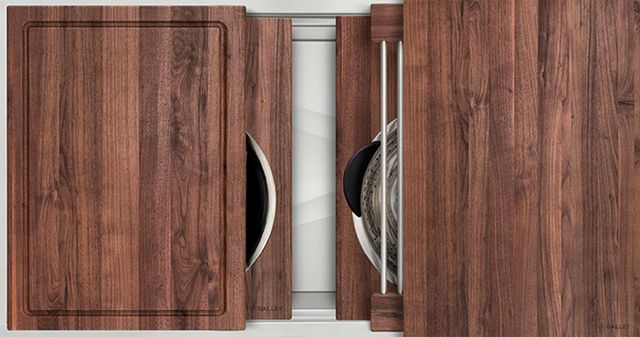 The Galley® American Black Walnut Ideal Workstation 3S with Five Tool Culinary Kit-0