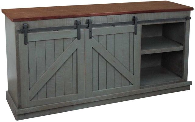 American Heartland Manufacturing Rustic Two-Tone 68" 2-Sliding Door Quaint TV Stand-1