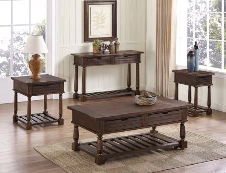 Bernards Laredo Brown Rectangular Cocktail Table-1