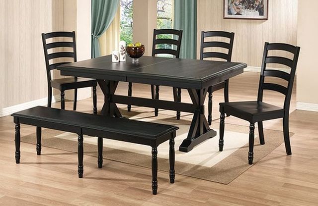 Winners Only® Quails Run EbonyTrestle Dining Table-1