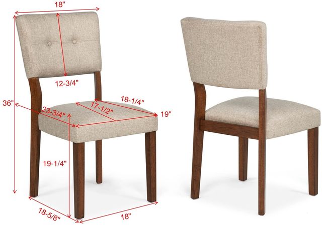 Crown Mark Gregory Beige/Brown Upholstered Dining Side Chair-2