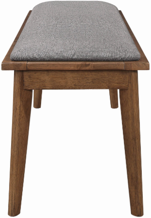 Coaster® Alfredo Upholstered Grey/Natural Walnut Dining Bench-1
