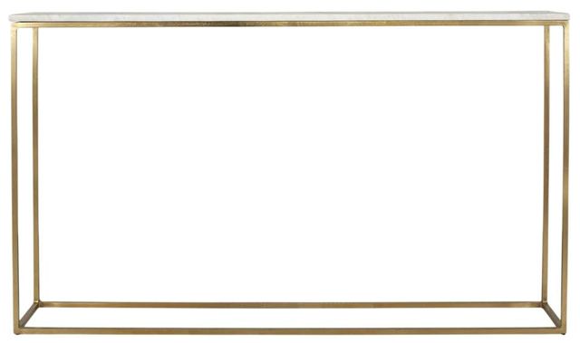 Uttermost® Redmond White Marble Top Console Table with Brass Frame-3