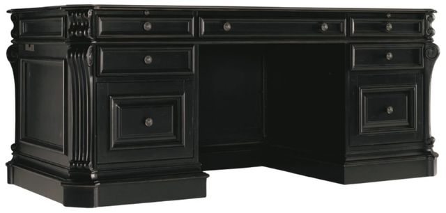 Hooker® Furniture Telluride Black Executive Desk with Leather Panels-0
