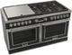 Fulgor Milano® Evoque 400 Series 60" Matte Black Pro Style Dual Fuel Hybrid Range with Stainless Steel Trim -1