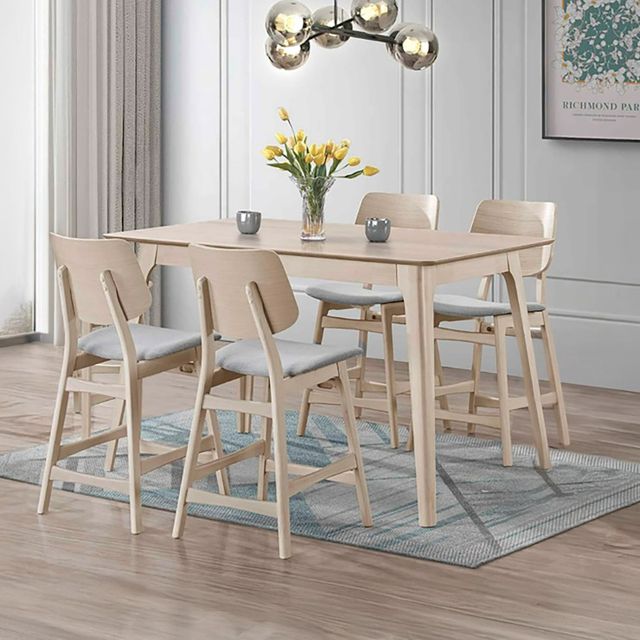 New Classic® Home Furnishings Oscar 5-Piece White Ash Counter Dining Set-1