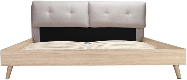 Mazin Furniture Fletcher Beige/Natural Faux King Upholstered Platform Bed-3