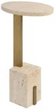 Uttermost® Feranno Travertine Accent Table with Brass Accent-0