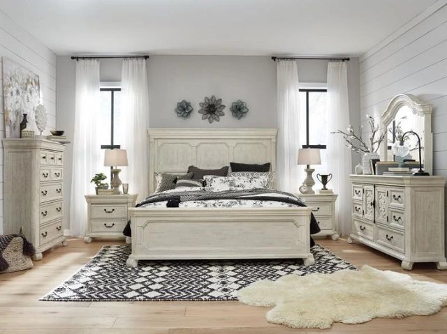 Magnussen Home® Bronwyn Alabaster/Baja Natural Queen Panel Bed-1