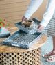 A & B Home Black 18" Capiz Tray-5