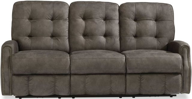 Flexsteel® Devon Gray Charcoal Reclining Sofa-1