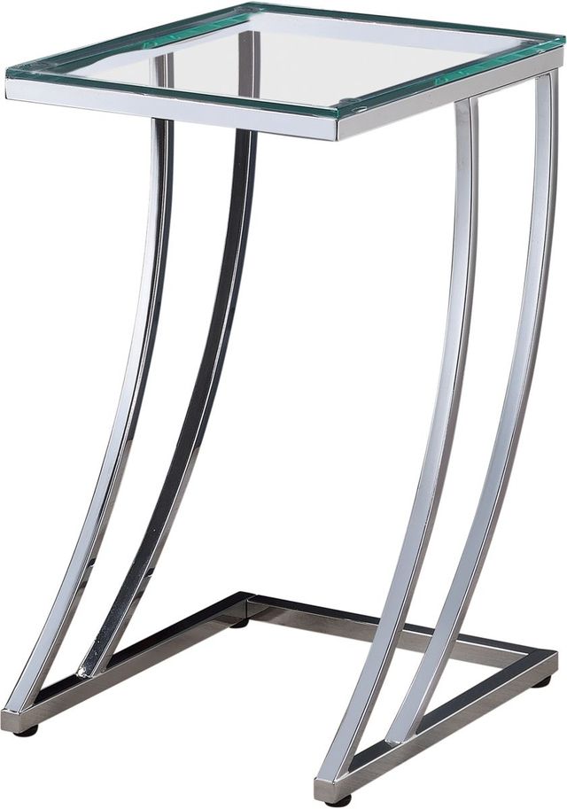 Coaster® Cayden Glass Top Accent Table with Chrome Metal Base