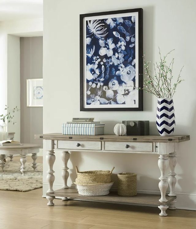 Hammary® Litchfield Lakeside Driftwood Flip Top Table with Sunwashed Base-1