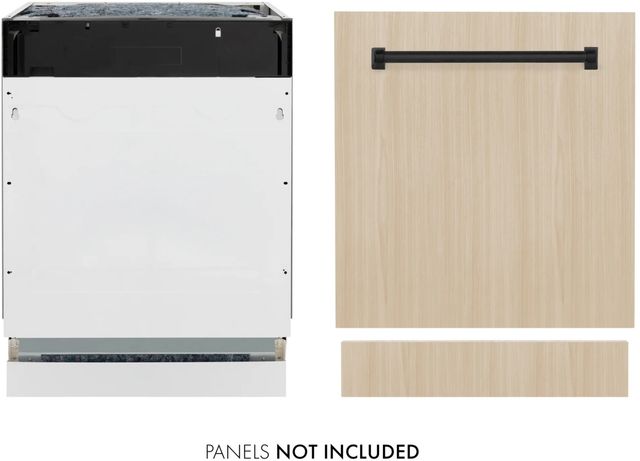 ZLINE Autograph Edition Tallac 24" Panel Ready 3rd Rack Tall Tub Top Control Built-In Dishwasher with Matte Black Handle-3
