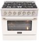Kucht Professional KDF Series 36" Stainless Steel Pro Style Dual Fuel Range with White Door-0